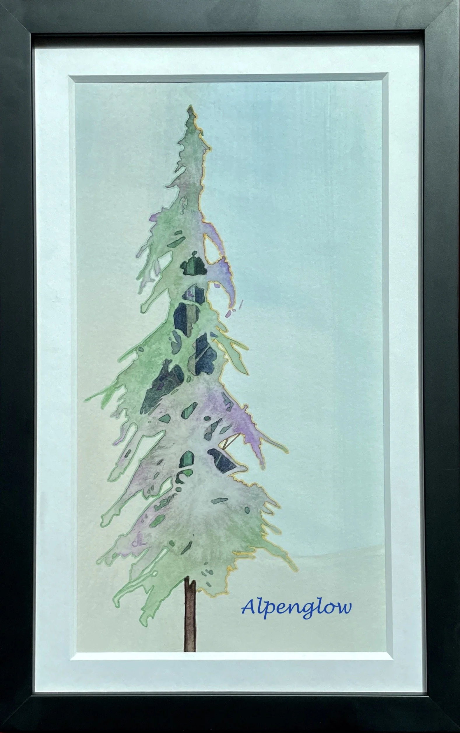 Alpenglow, Watercolor Framed