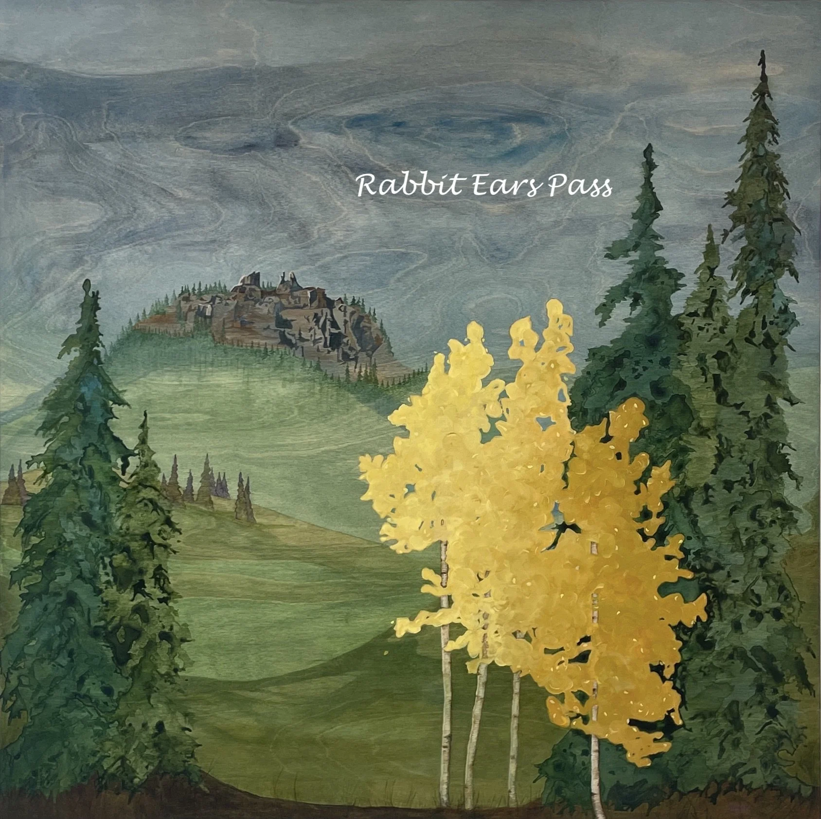 Rabbit Ears Pass, Mixed Media 42x42