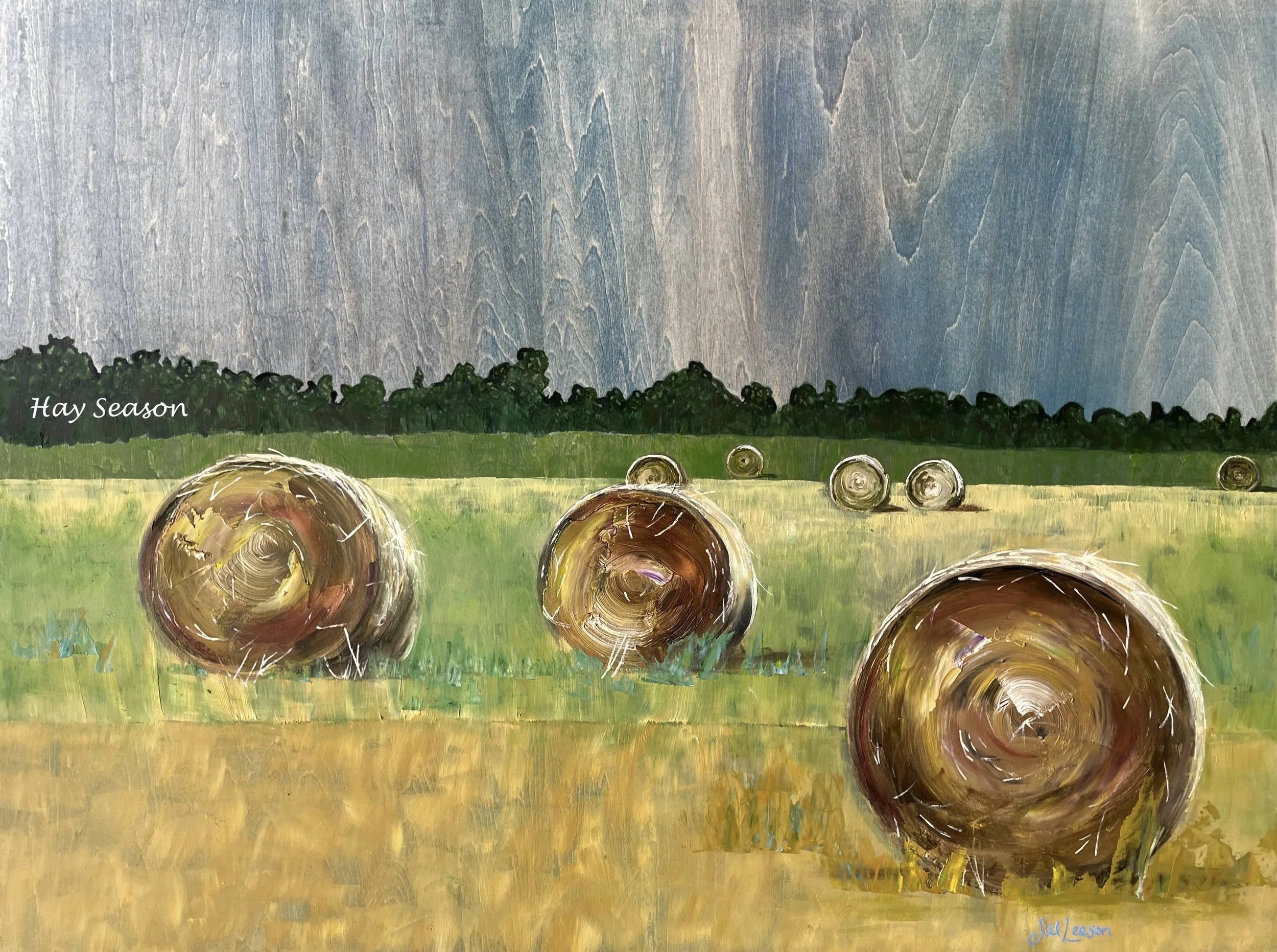 Hay Season, Oil on Wood Panel 18x24