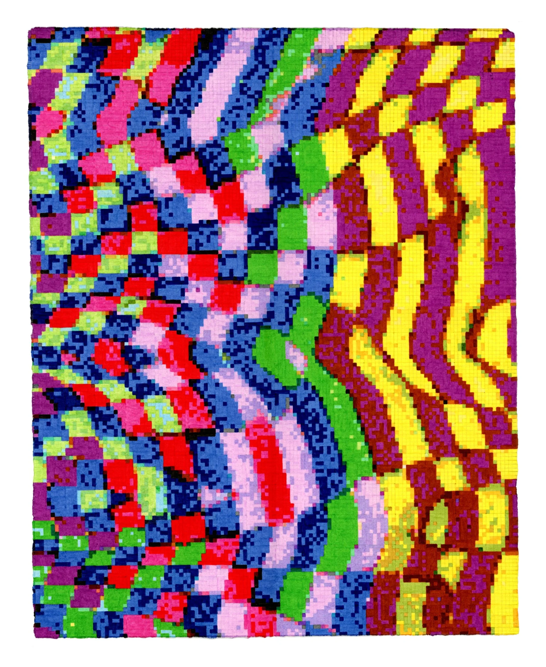 "Raster No. 1", India ink on pescia paper, 16" x 20"