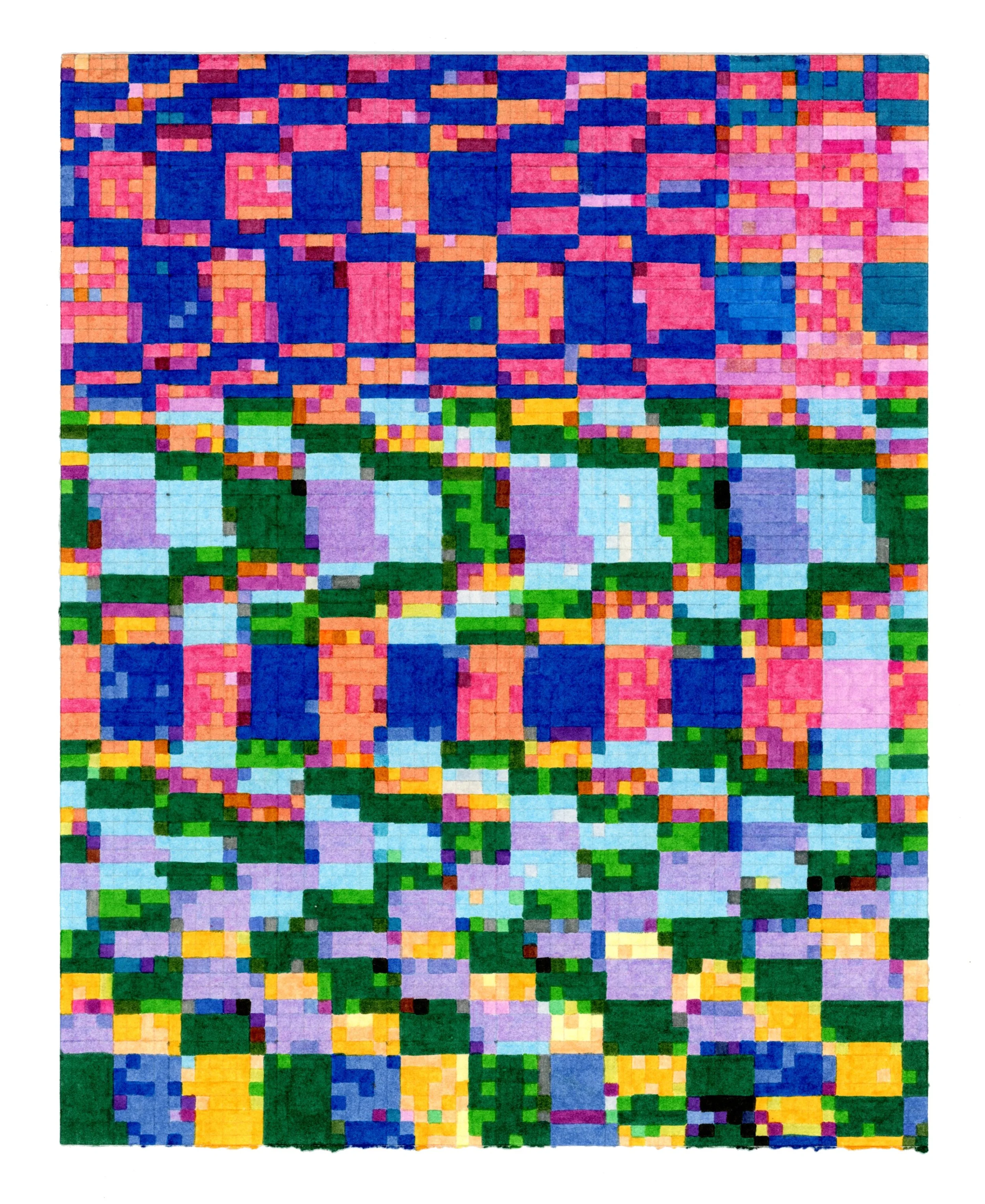 "Spectra No. 1", India ink on pescia paper, 8" x 10"