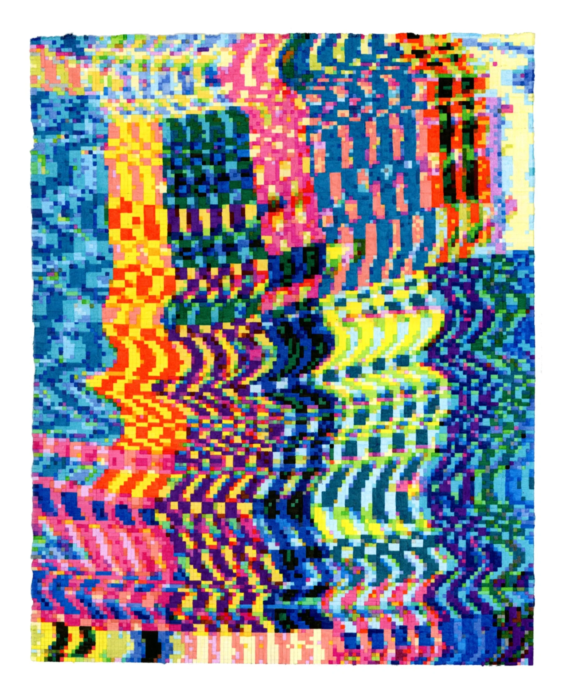 "Raster No. 2", India ink on pescia paper, 16" x 20"