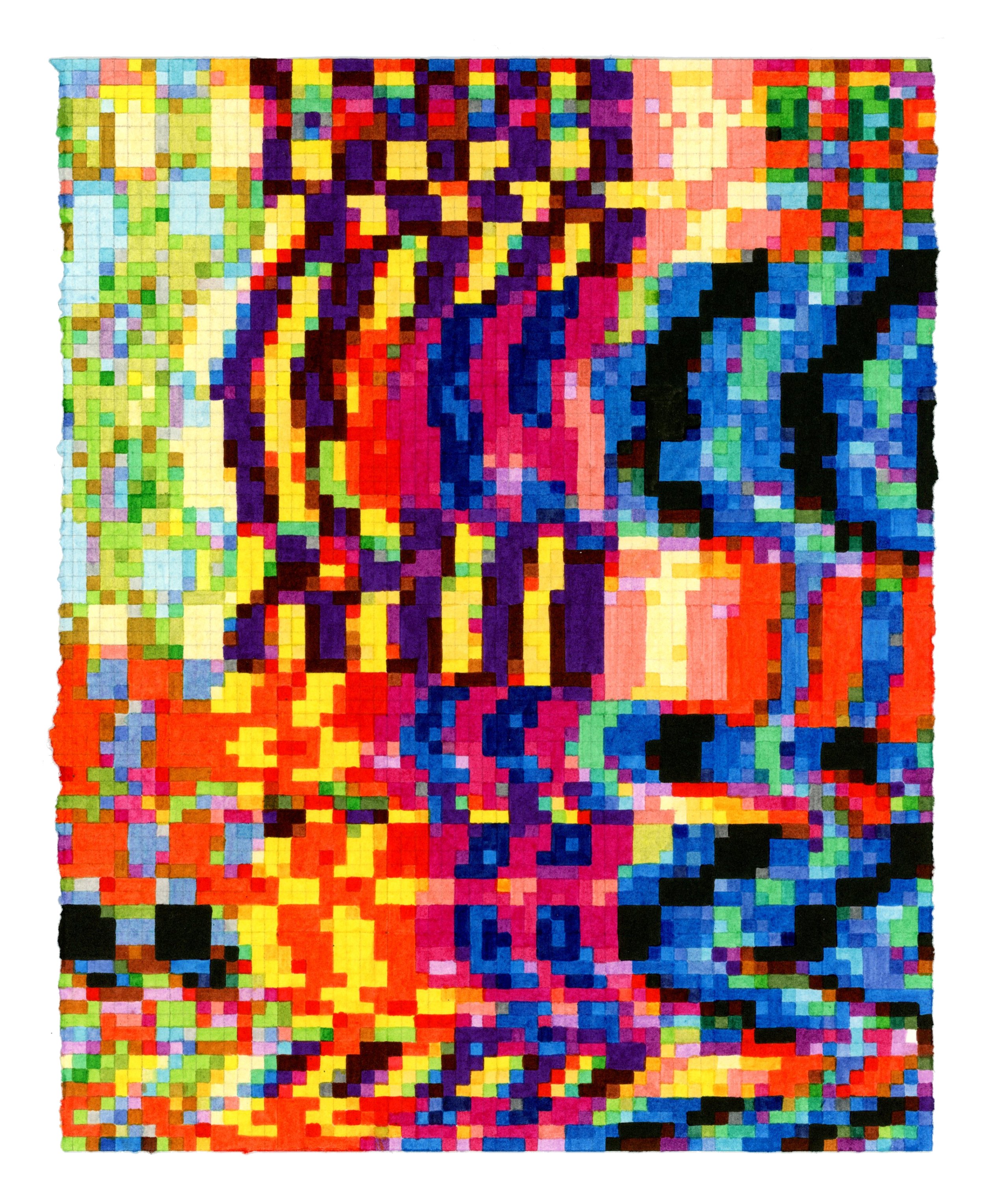 "Spectra No. 4", India ink on pescia paper, 8" x 10"