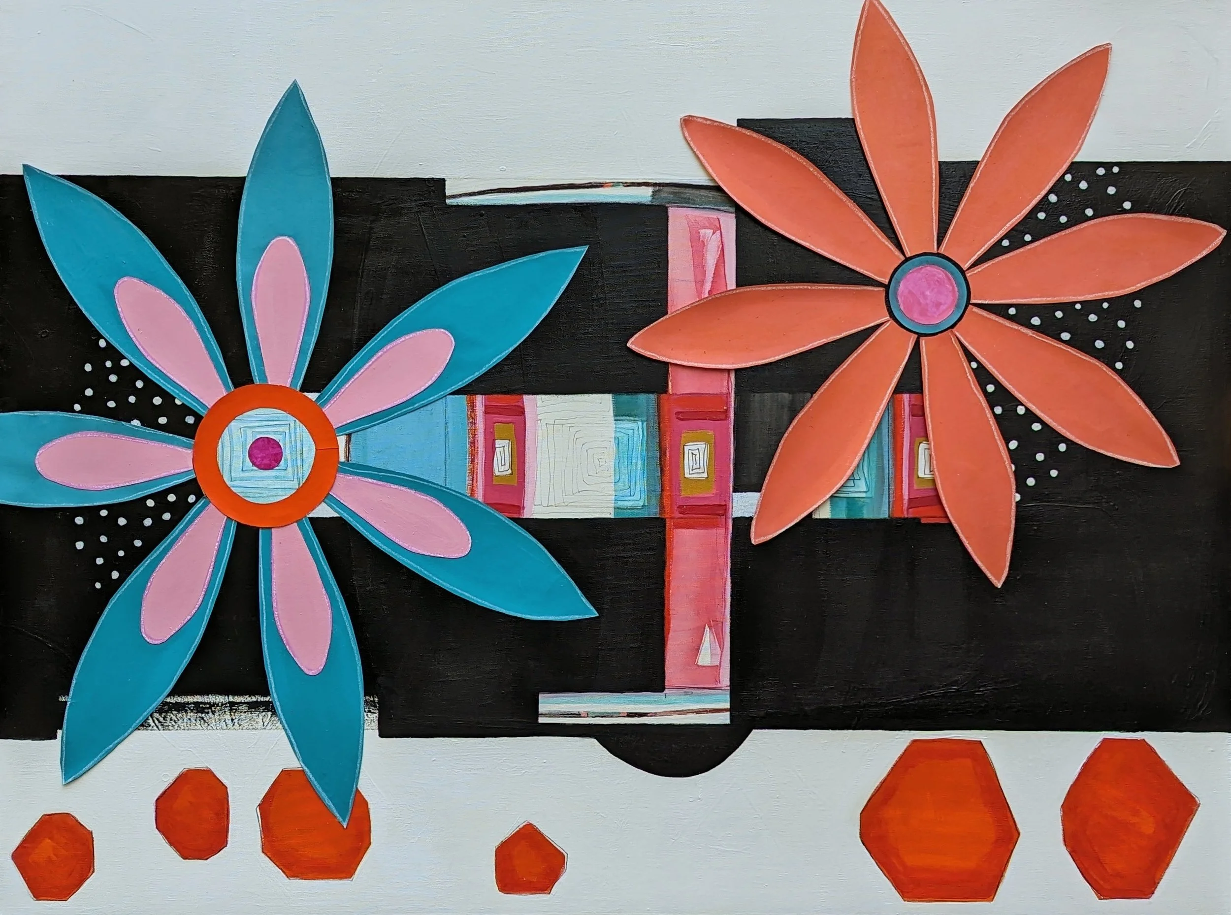 In Barbie's Garden, 30"x40", mixed media on premium canvas