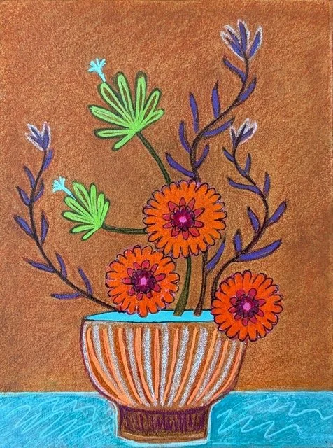 We Have a Happy Arrangement, 6" x 8" in an 11" x 14" frame