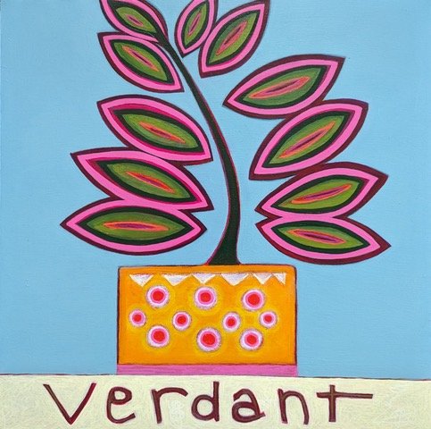 Verdant, 16"x 16" x 2", premium cradle board (diptych)