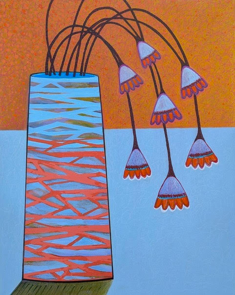 Jellyfish Dreams, 16”x 20” Mixed Media on wood panel, framed