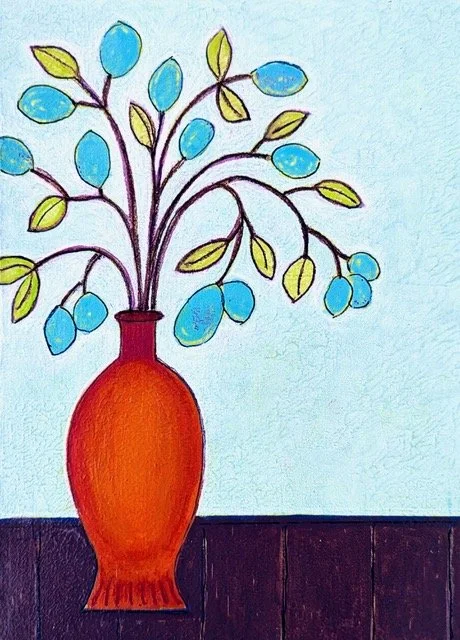 Why Are The Lemons Blue, Dear, 6" x 8" in an 11" x 14" frame