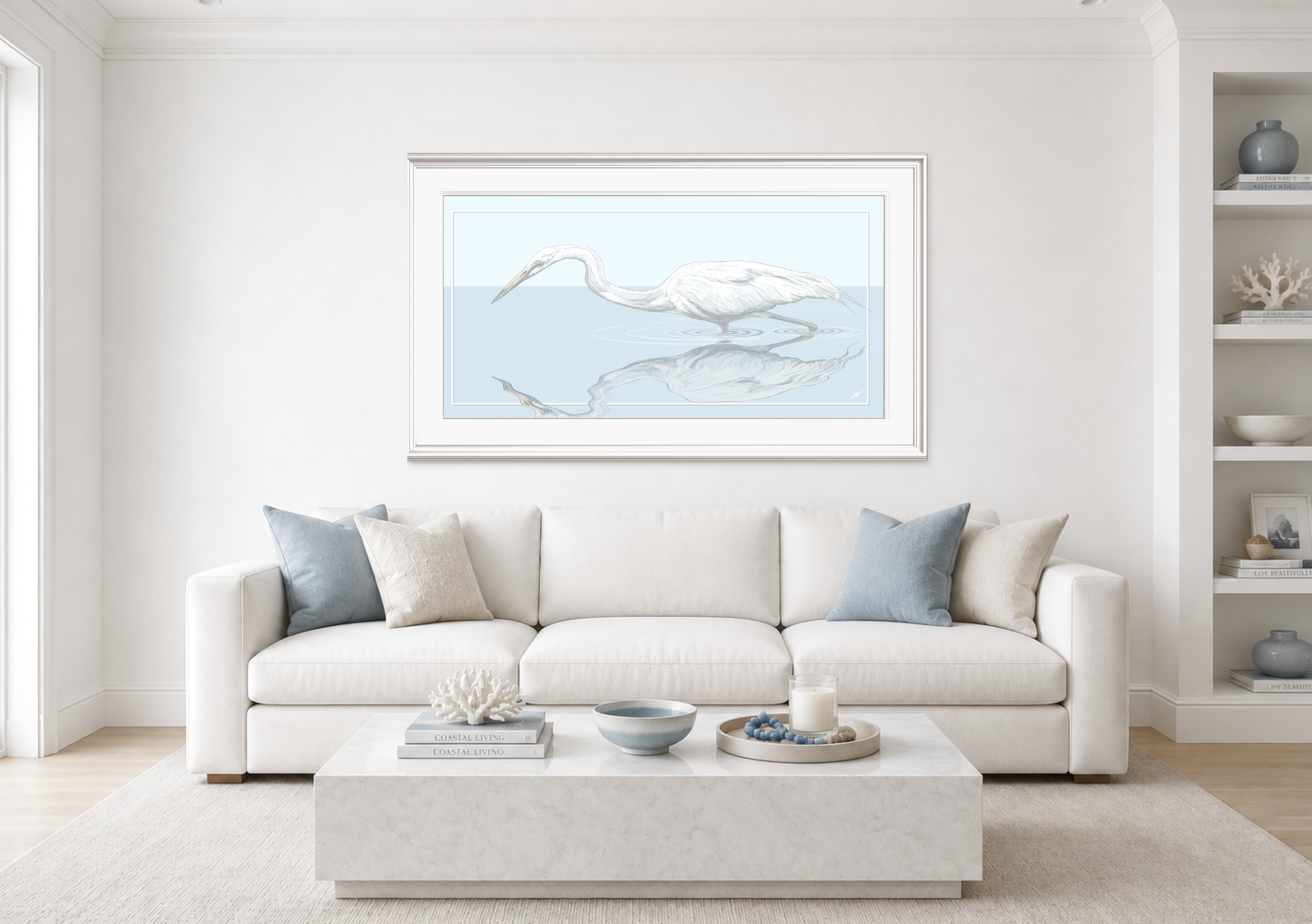 Peaceful Egret | Refined Illustration
