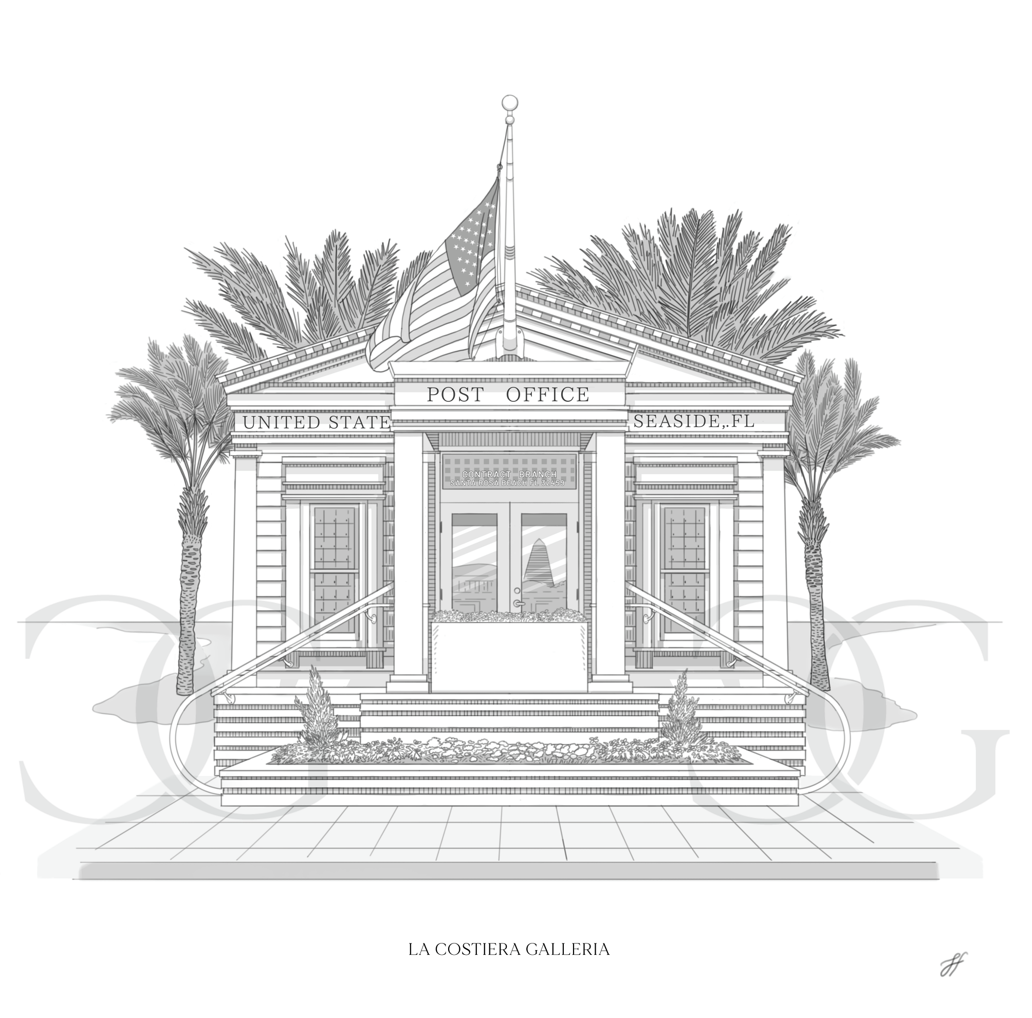 Seaside_Post_Office_B&W_LaCostieraGalleria.png