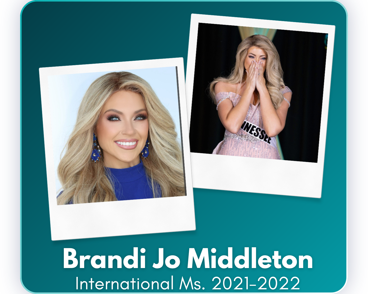Since her reign at International United Miss, Brandi Jo has built a successful national business, traveled the country while homeschooling her son, earned the title of Mrs. Magnolia State 2023, and dedicated her career to empowering women to discover