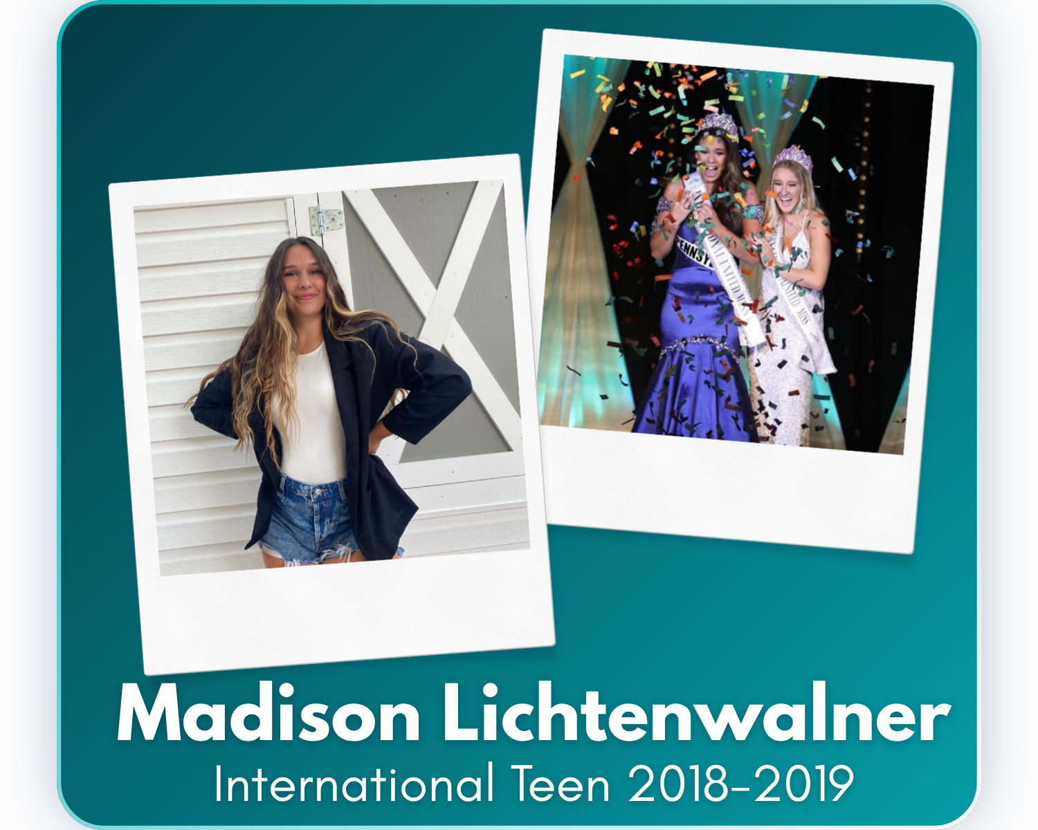 Since her reign, Madison has earned her degree in Human Resources Management and built a successful career spanning both finance and business insurance. She remains passionate about community service, personal growth, and embracing new adventures whi