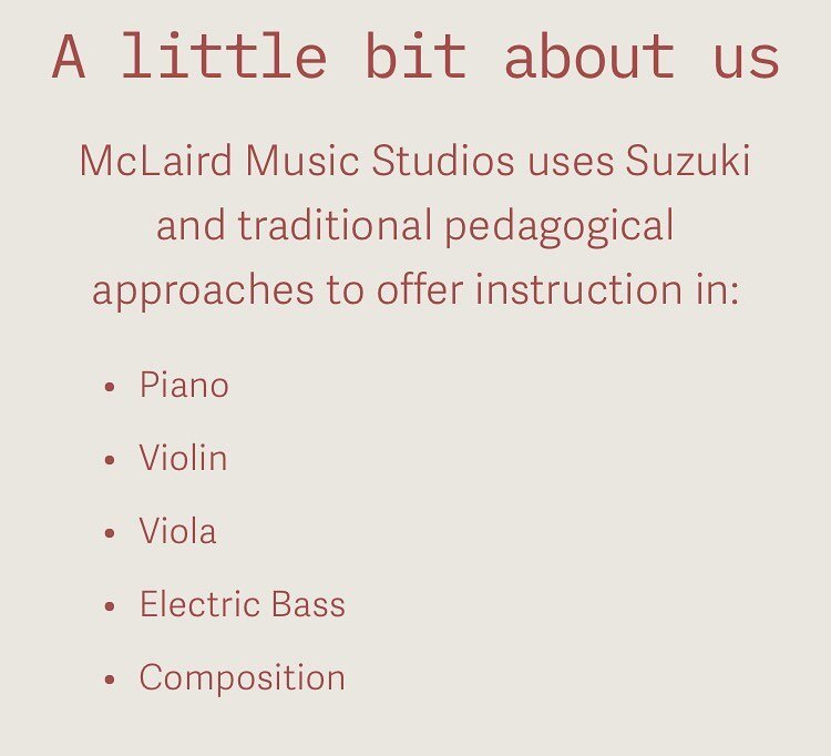 Go to our website to inquire about scheduling lessons!