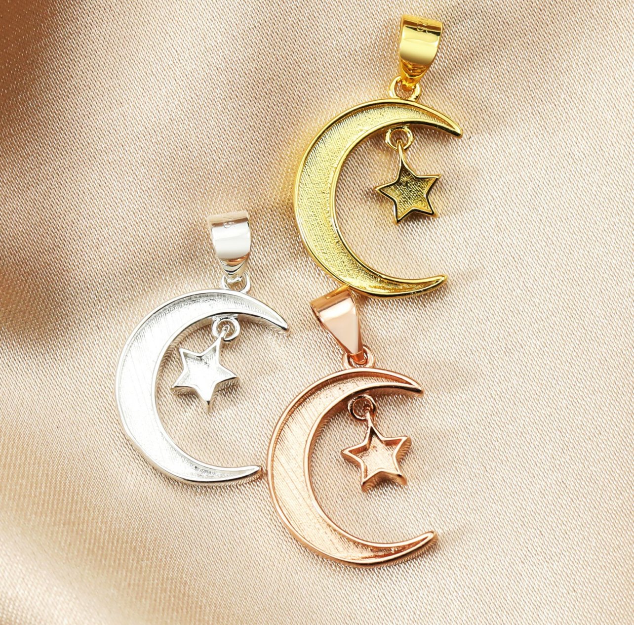 $60 - Necklace pendants, available in sterling silver, rose gold and yellow gold