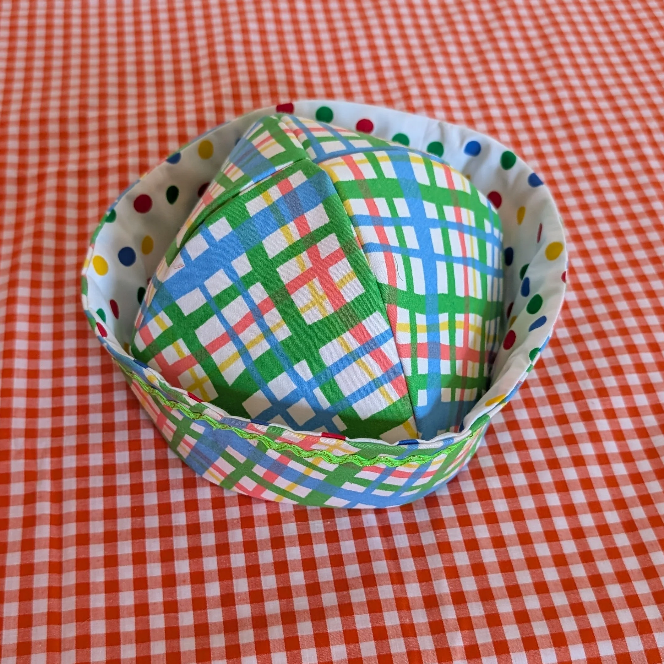 Vintage Grid Pattern Sailor Hat