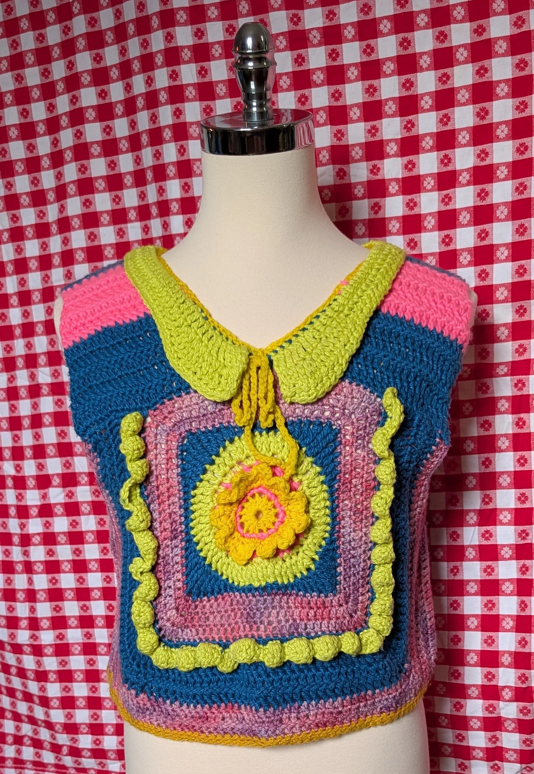 Crochet Flower Vest Top