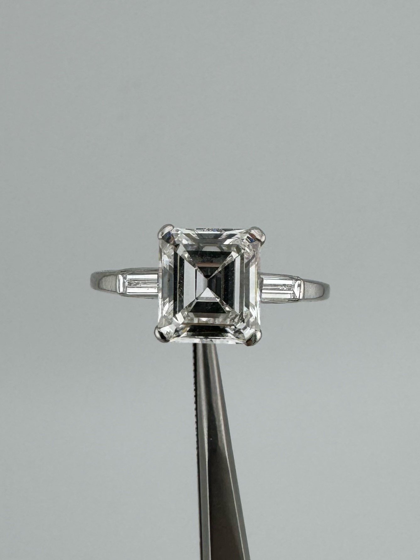EGL Certified Emerald Cut Diamond Ring