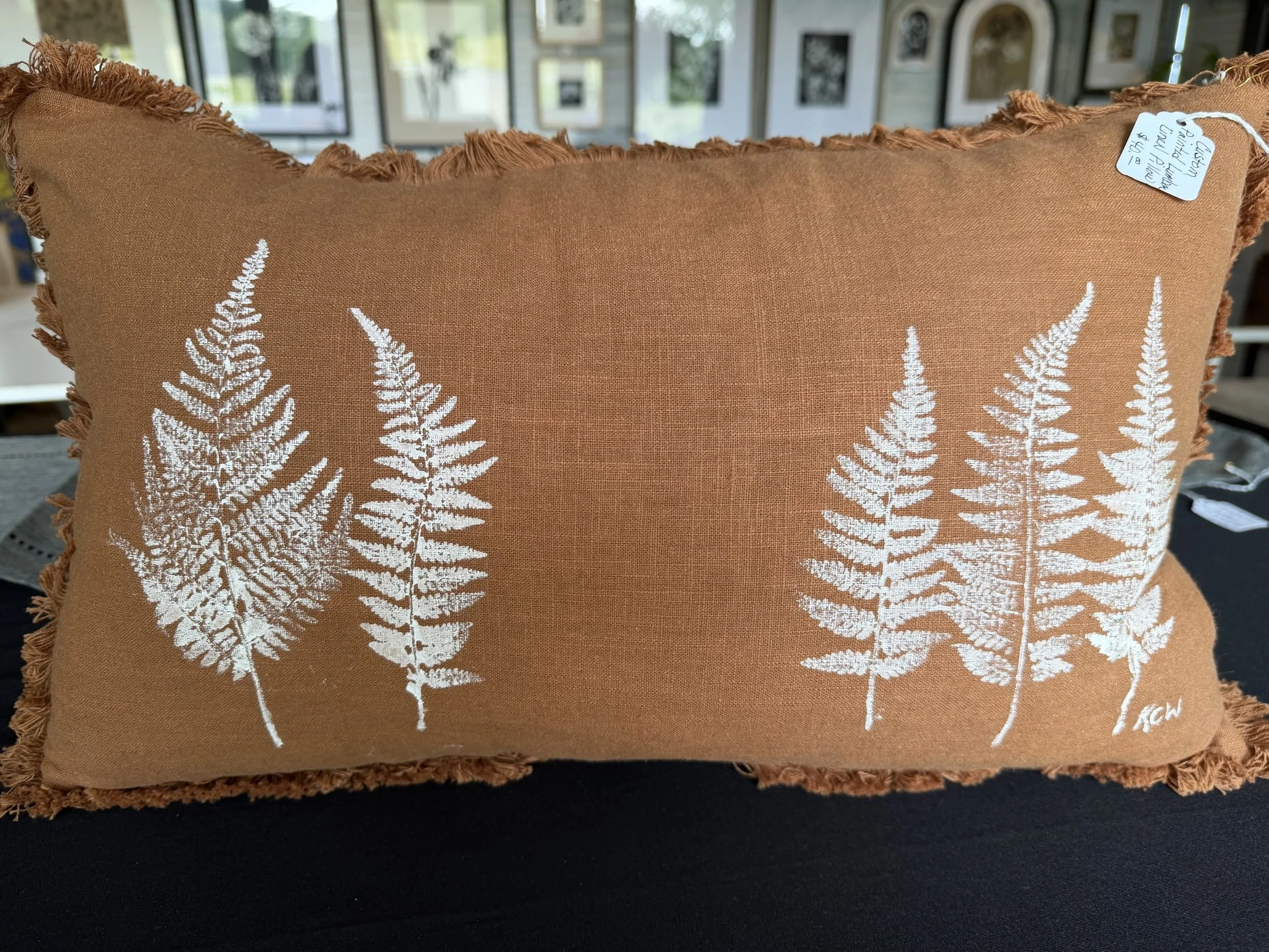Botanical Hand Painted Custom Pillow #1002 Fern Collection