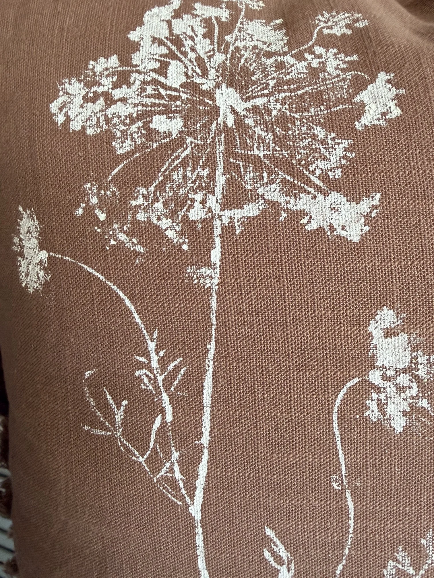 Botanical Hand painted Pillow # 994 Queen Anne's Lace