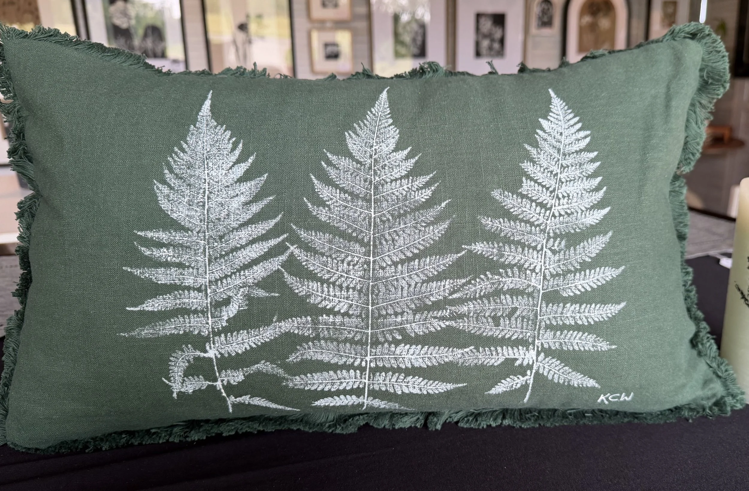 Botanical Hand Painted Custom Pillow #1001 Fern Collection