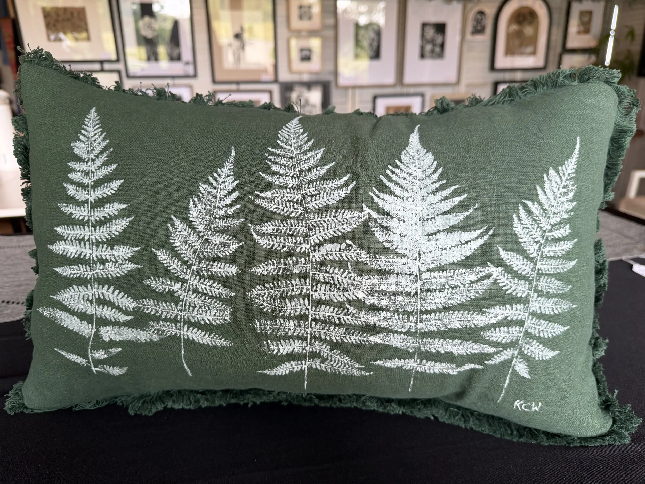 Hand-Painted Botanical Custom Pillow #1000 Fern Collection