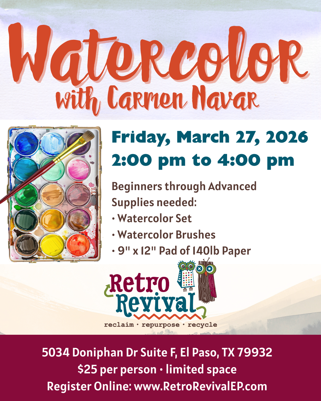 Watercolor Class with Carmen Navar 