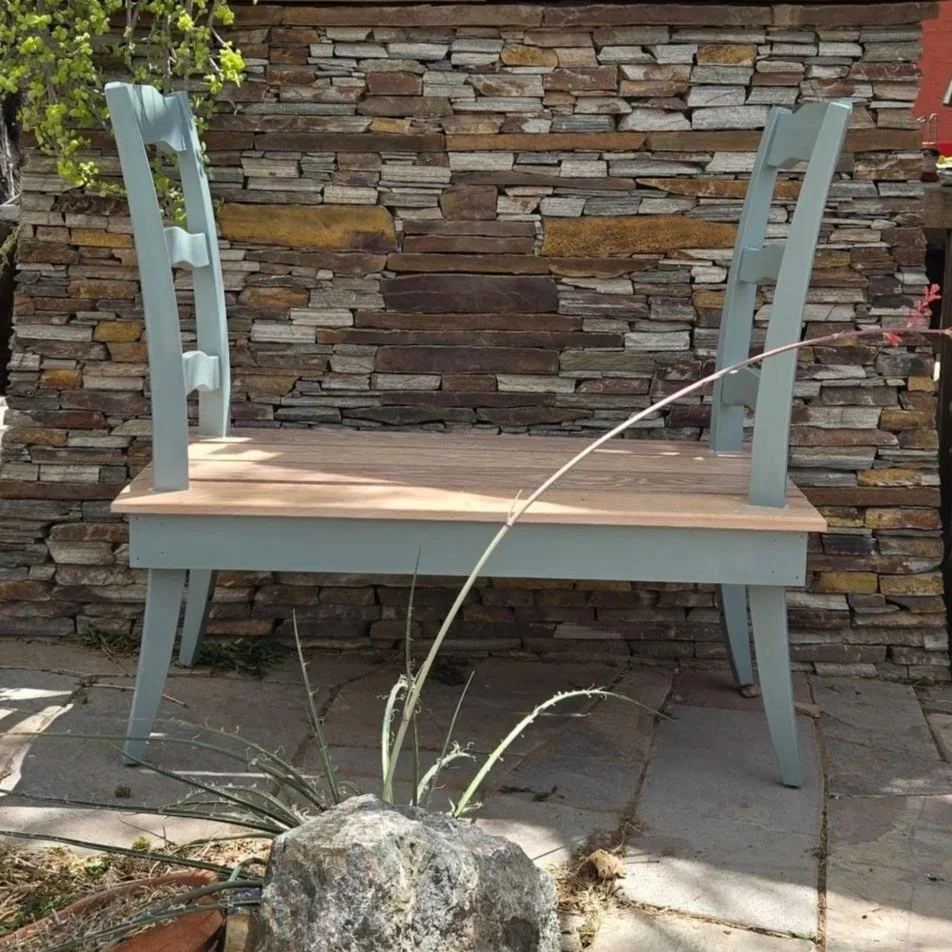 upcycled chair bench by Fred Carter