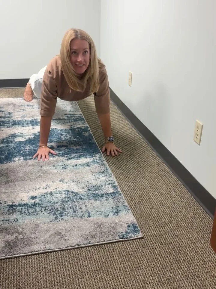 💪 x4!!! Annual planning, Day 2: Feats of Strength- catching a ball while doing plank.  Thanks to @edmondprofessionalcenter for their space use!