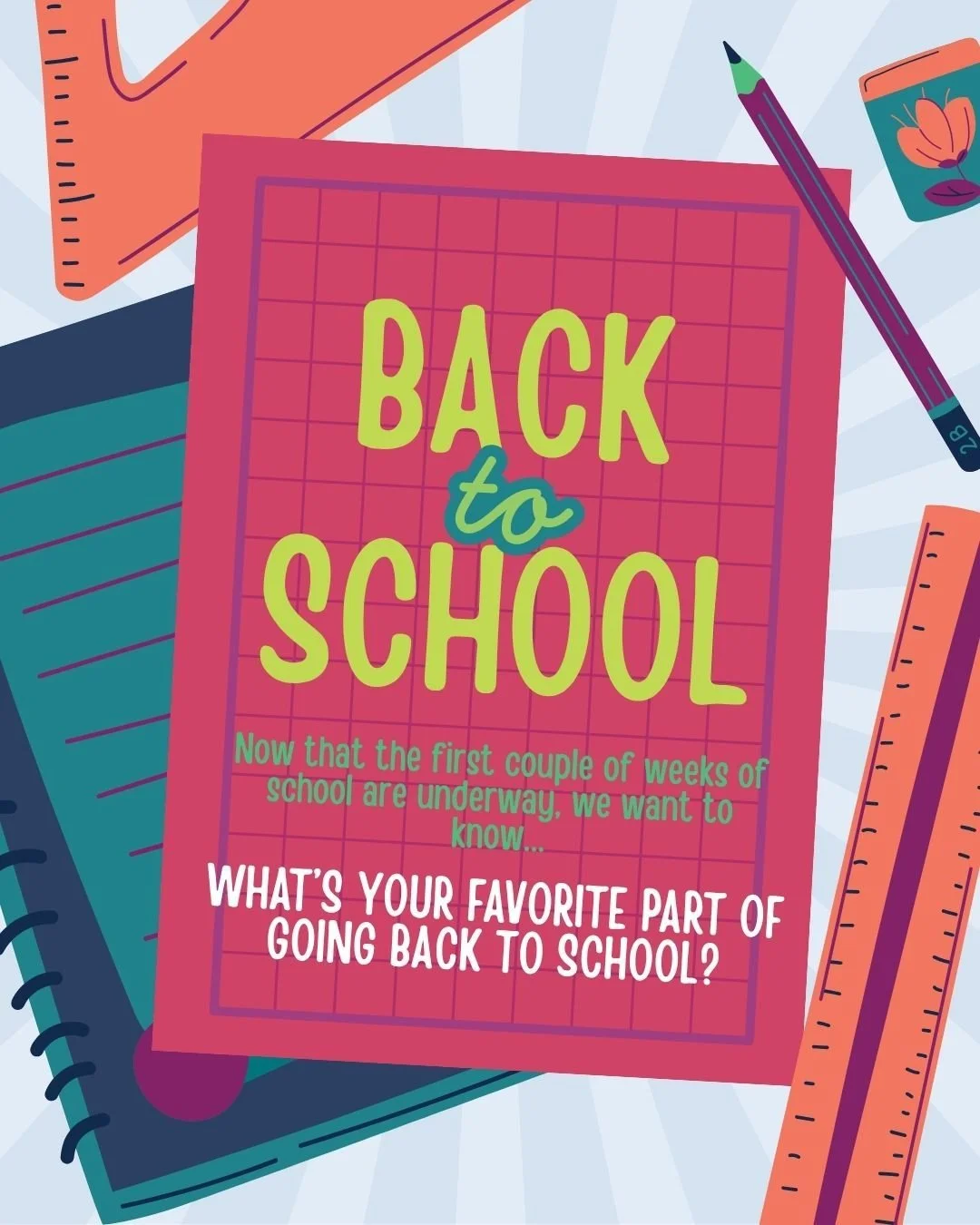 Back-to-school season is officially here! 🎒✏️ Now that school is underway, we want to know&hellip; what&rsquo;s the BEST part so far? 👀

Is it seeing your friends? New school supplies? Meeting your teacher? Getting back into a routine? Or maybe&hel