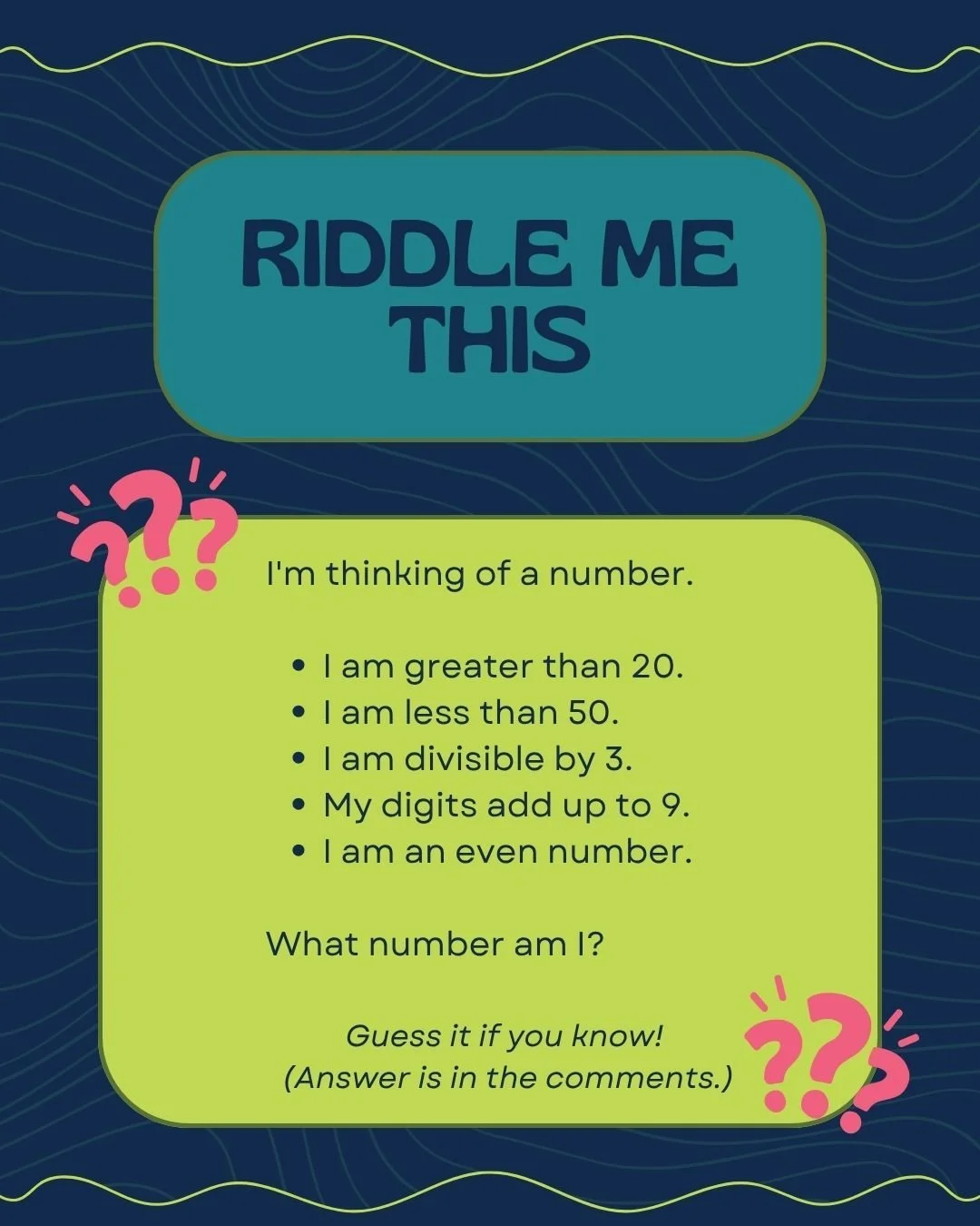 🧠✨ Before we head into the weekend, let&rsquo;s think BIG!

Can you solve today&rsquo;s riddle? 🤔 Take your time, work through the clues, and see if you can crack it!

👇 Comment your answer before scrolling down!
⬇️⬇️⬇️
Keep scrolling for the answ
