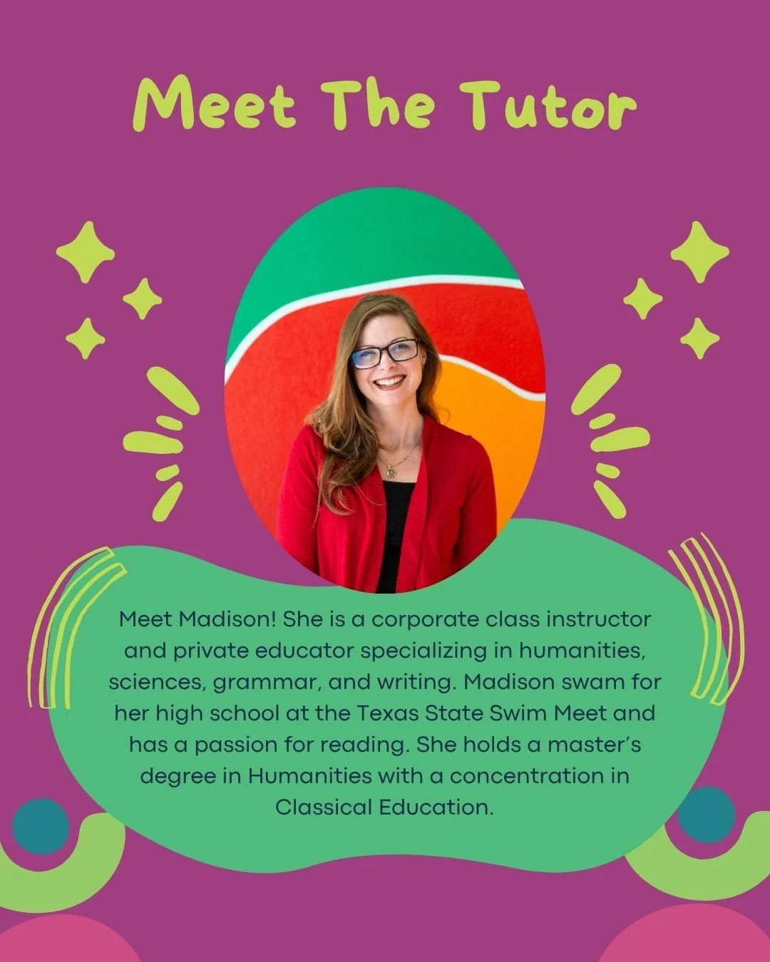 ✨ Meet Madison! ✨

We&rsquo;re excited to introduce Madison, one of our talented instructors! With a love for learning, reading, and the humanities, she brings a wealth of knowledge and passion to every student she works with. 📚💡

We&rsquo;re so lu