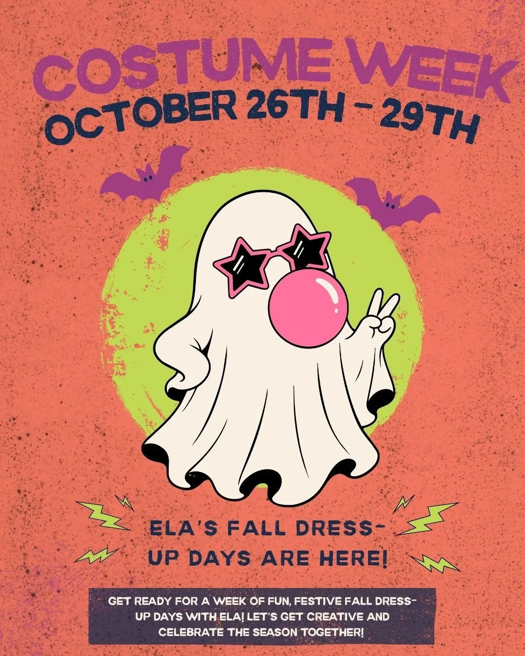 🎃👻 LET&rsquo;S MIX IT UP! HALLOWEEN WEEK AT ELA! 👻🎃

We&rsquo;re ready to have some FUN! Join us October 26&ndash;29 for a week of dress-up fun! 🎉

Students can follow their school's dress-up days, join our ELA themes below, OR wear their Hallow