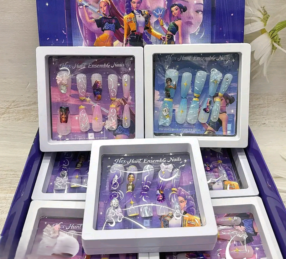 KPOP Demon Hunters “Hex-Hunt Ensemble” Press-On Nails – 3 Designs Available