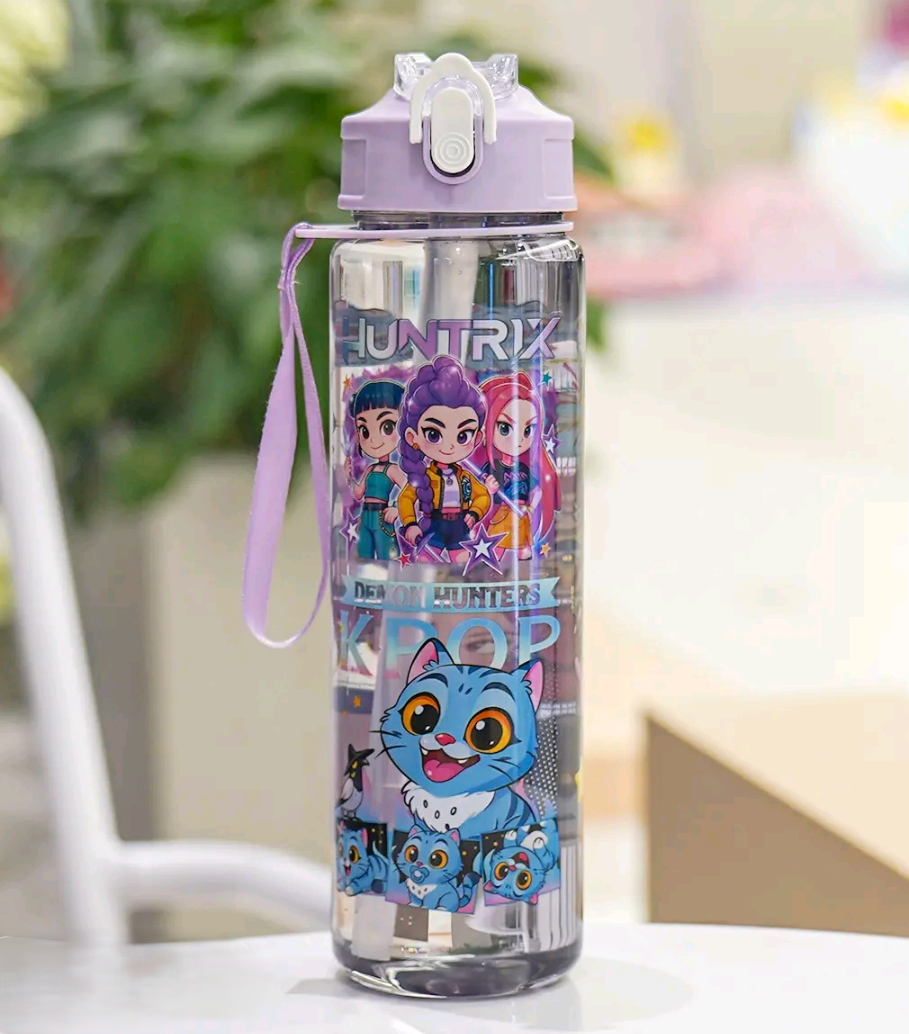 KPOP Demon Hunters Flip-Top Water Bottle – 2 Designs Available