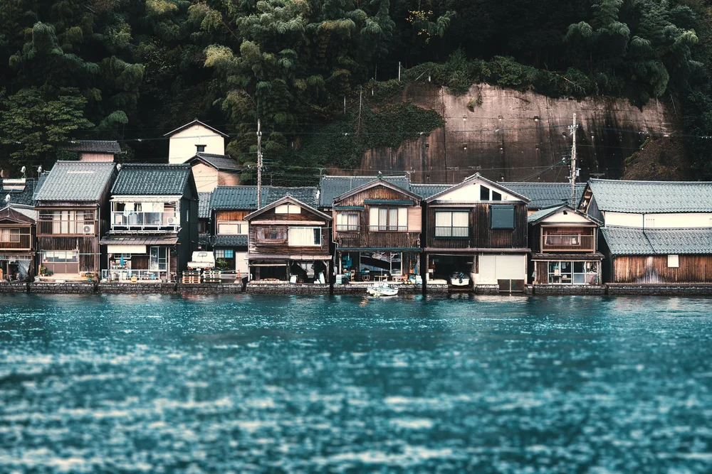 Ine Bay boathouses photograph, Japan.