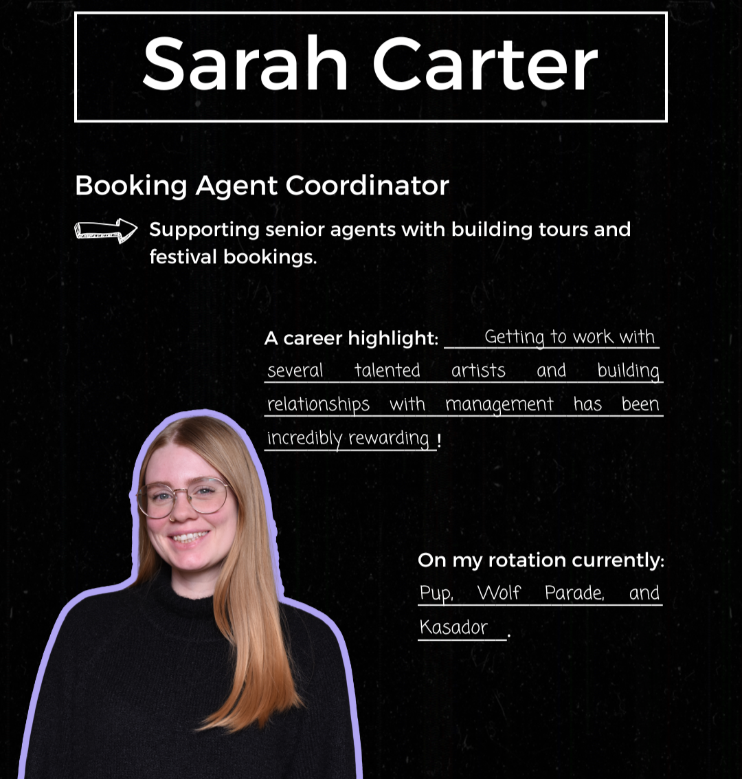 Sarah Carter, Booking Agent Coordinator at The Feldman Agency