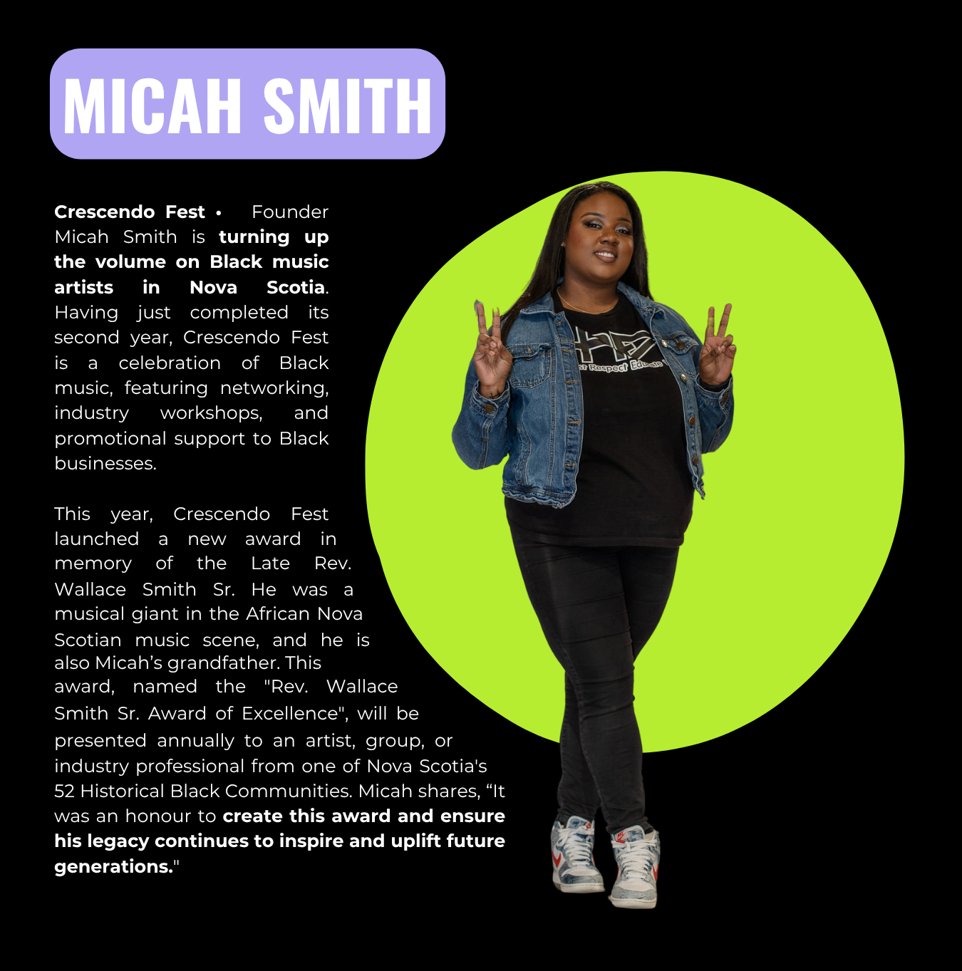 Micah Smith founded Crescendo Fest in Halifax, turning up the volume on Black music artists in Nova Scotia.
