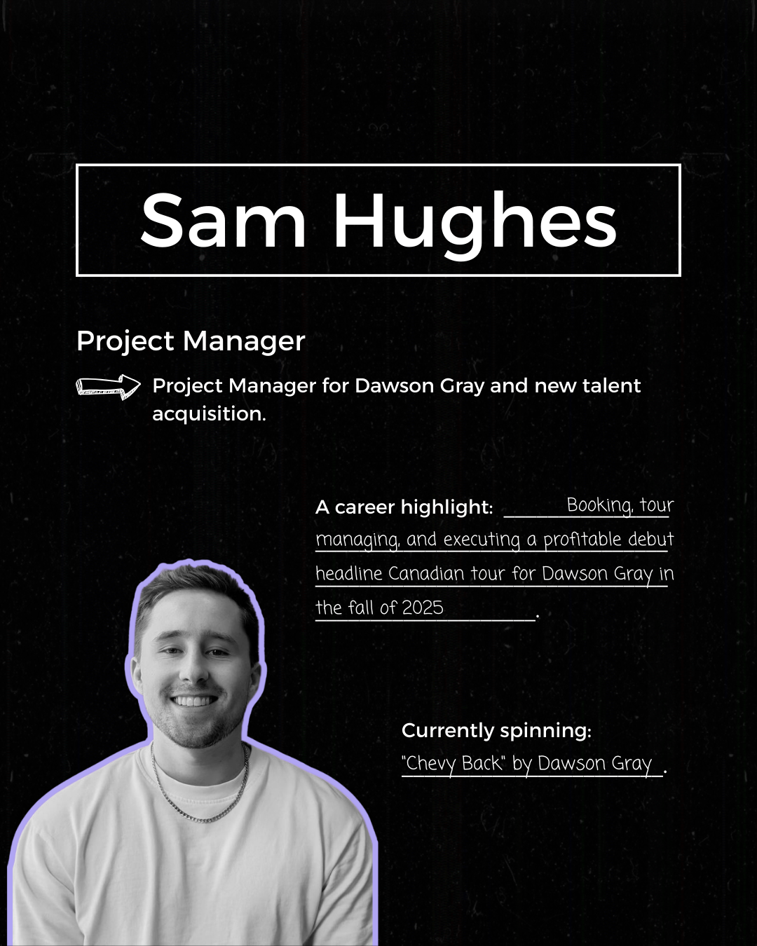 Sam Hughes, Project Manager at Macklam Feldman Management