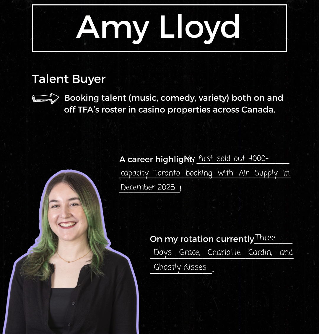 Amy Lloyd, Talent Buyer at The Feldman Agency