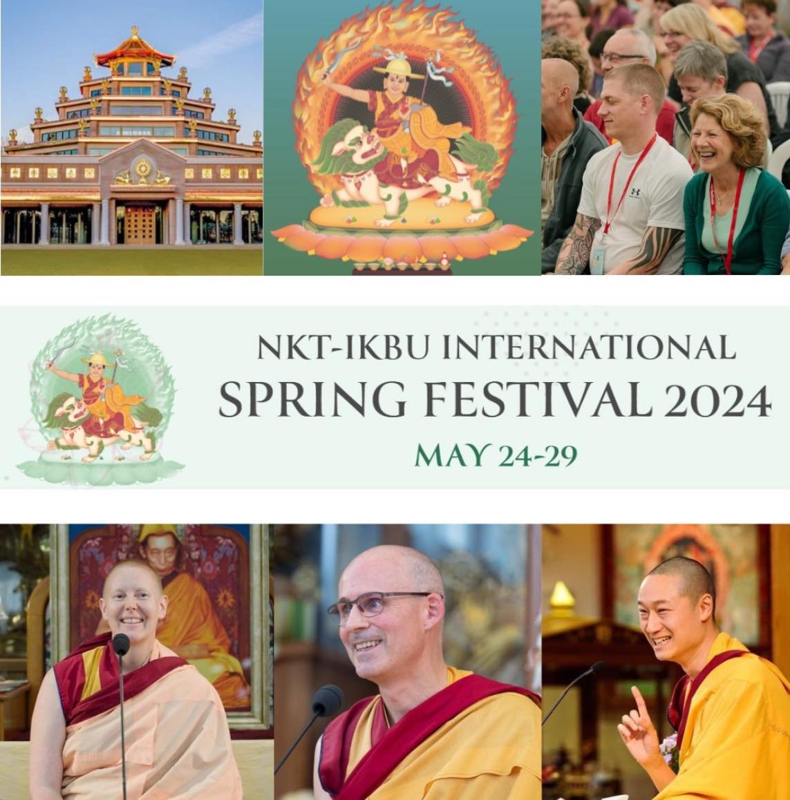 The International Spring Festival is coming up next weekend! May 24 to 29 at Manjushri KMC in the UK. And also available online to enjoy in the comfort of your home, with replay available until June 12. 

Learn more at: https://kadampafestivals.org/s