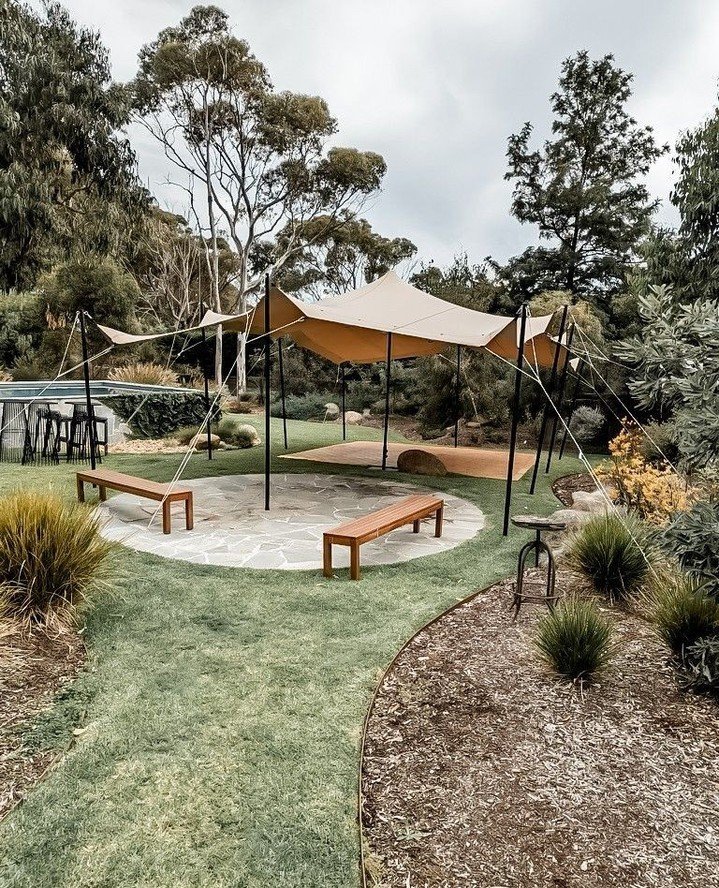 A great space created in this backyard to draw people to a zone....⁠
⁠
Marquees provide more then shelter: They create atmosphere and invite people in. Get in touch today for assistance in the little extra you need to fill it!⁠
⁠
⁠
⁠