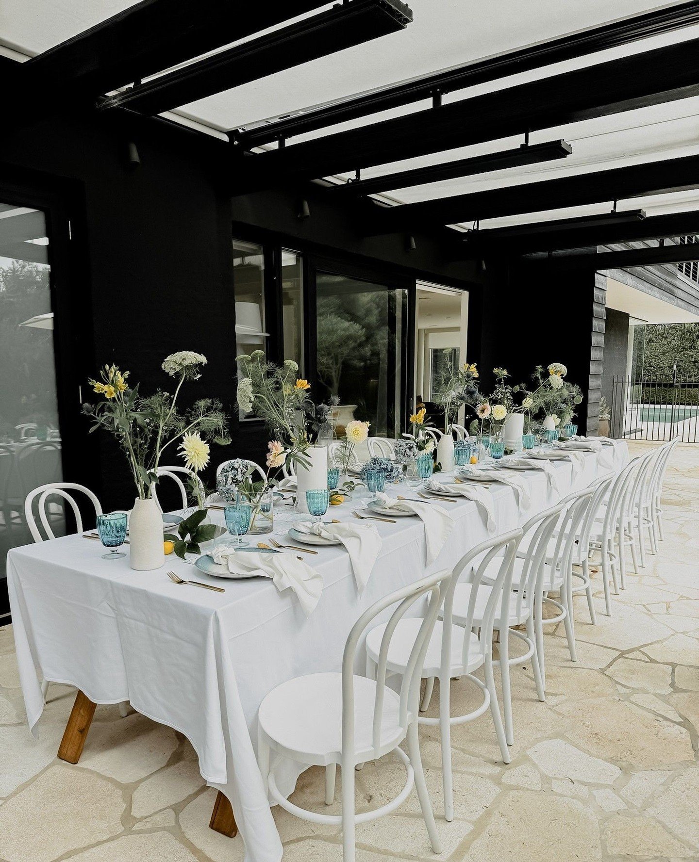 A dressed table ready for a day of entertaining! We hope you had the most beautiful birthday and thank you for trusting us with the set up of your day...⁠
⁠
⁠
⁠
⁠
⁠
#birthdays #houseparties #eventsathome #homestyingevents #dinnerparty #birthdaylunch 