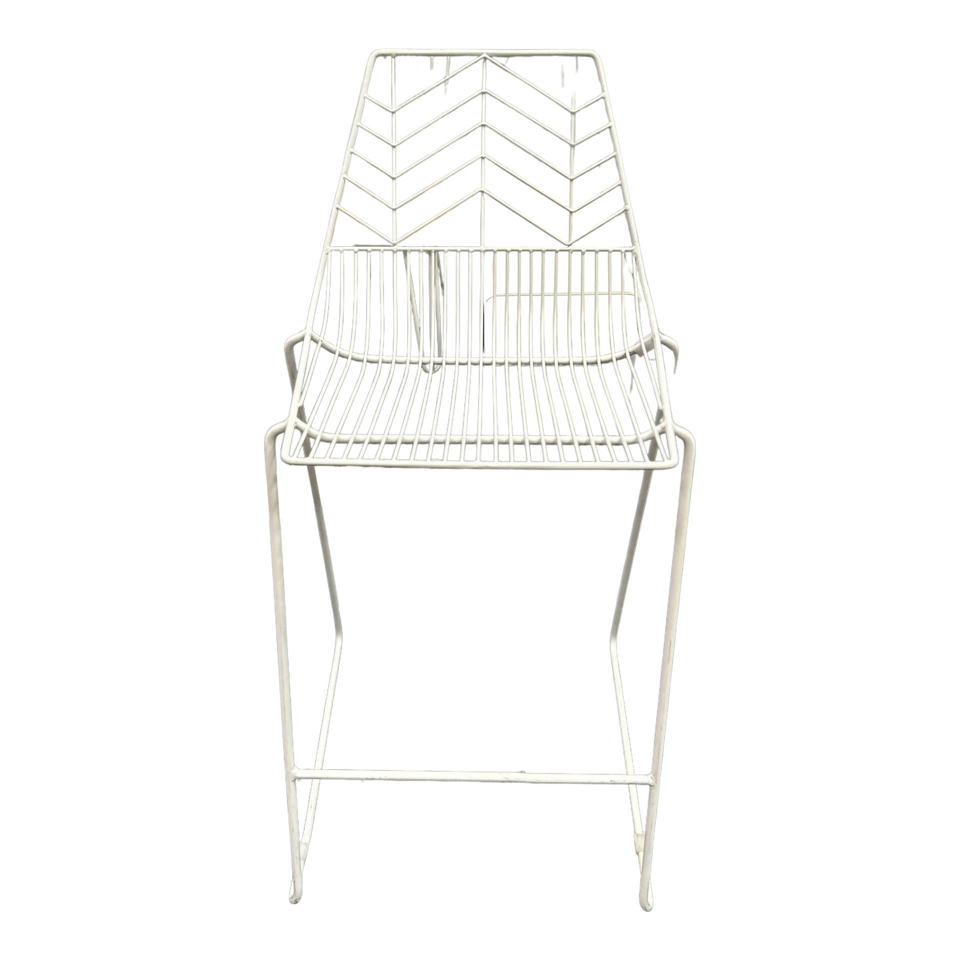 Stool - Wire High Back (White)