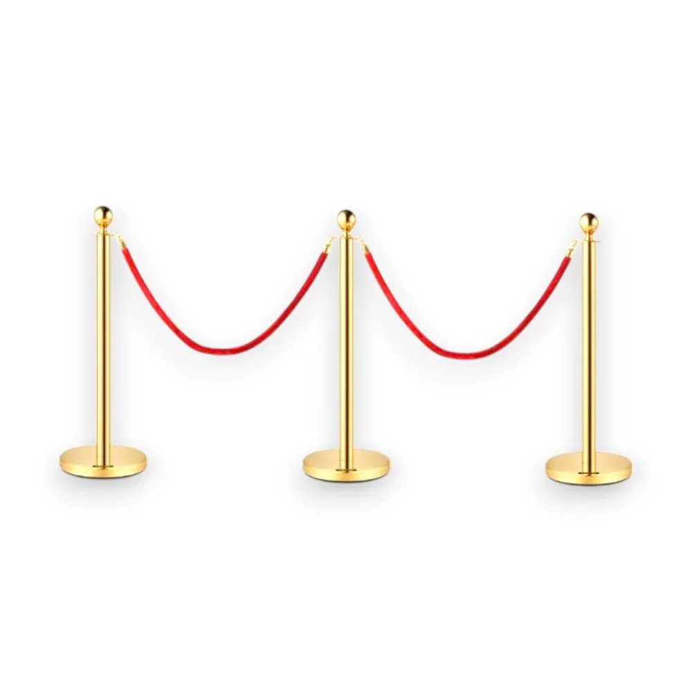 VIP Bollard Package (RED) (3 posts + 2 ropes)