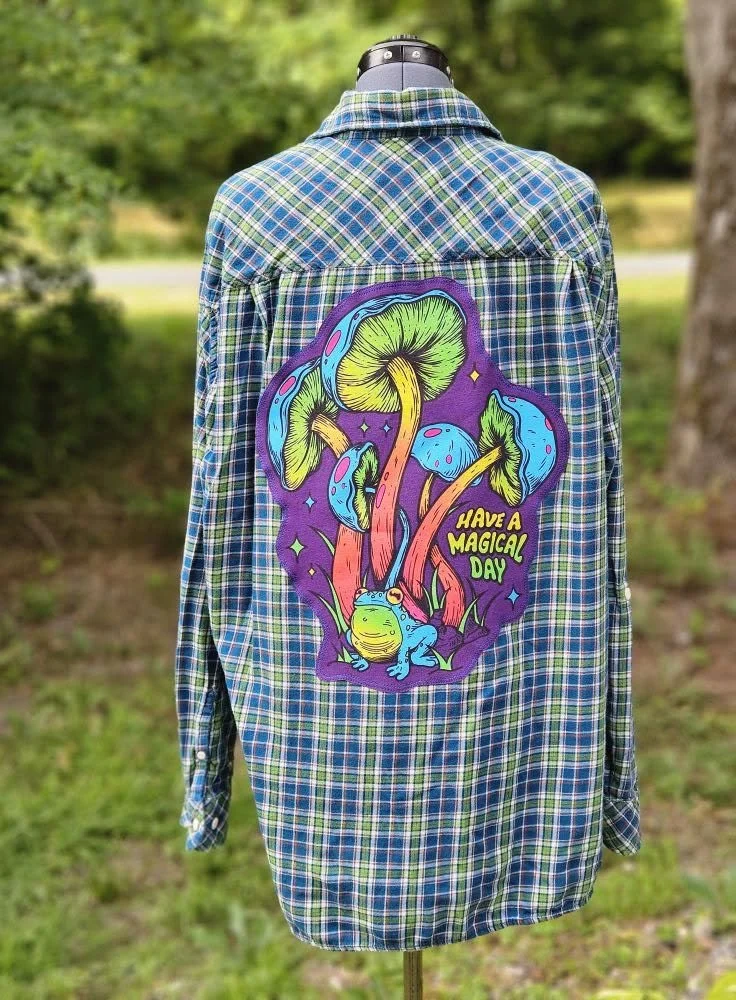Mushroom Flannel Upcycle