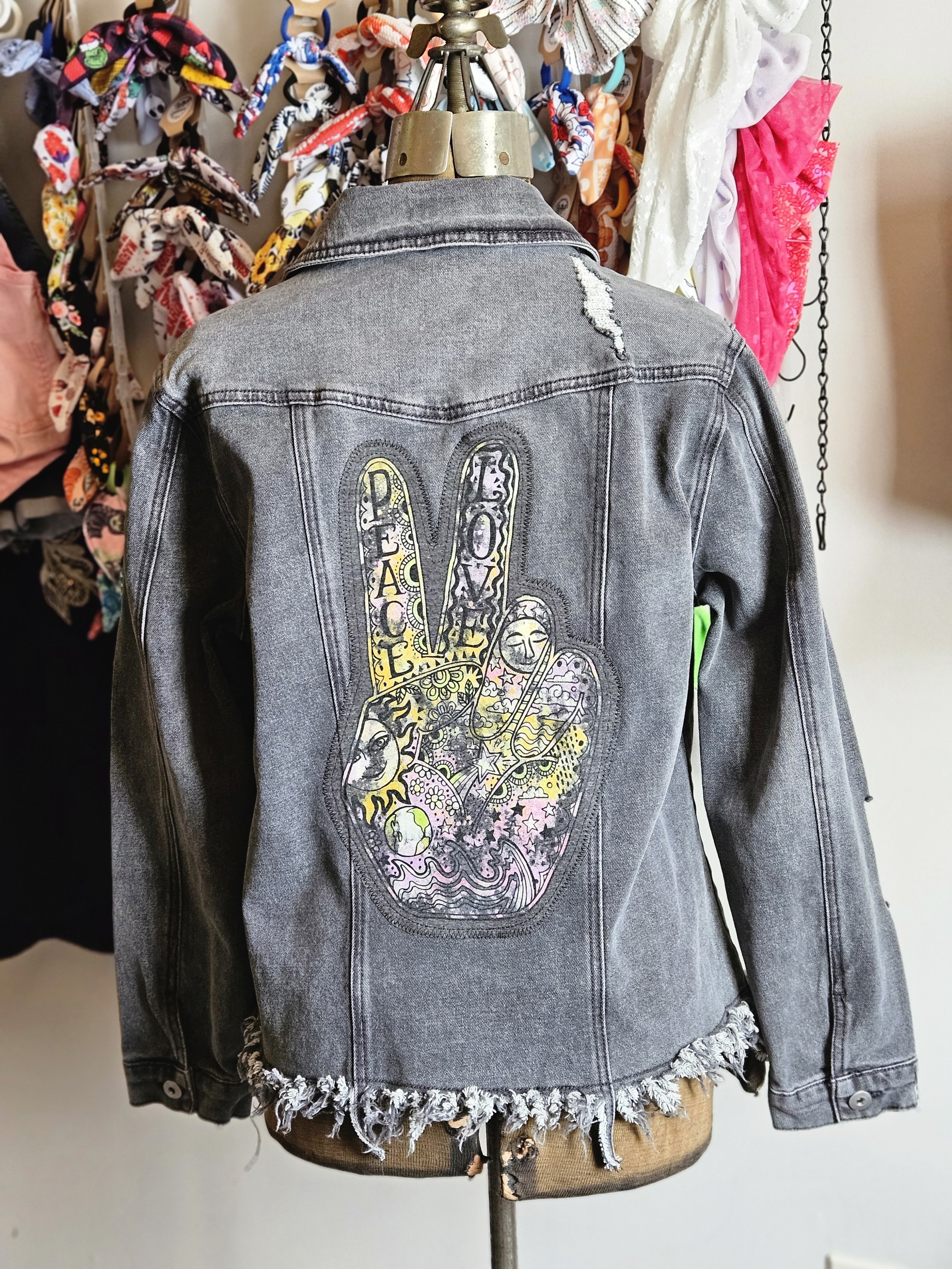 Peace Denim Jacket upcycle