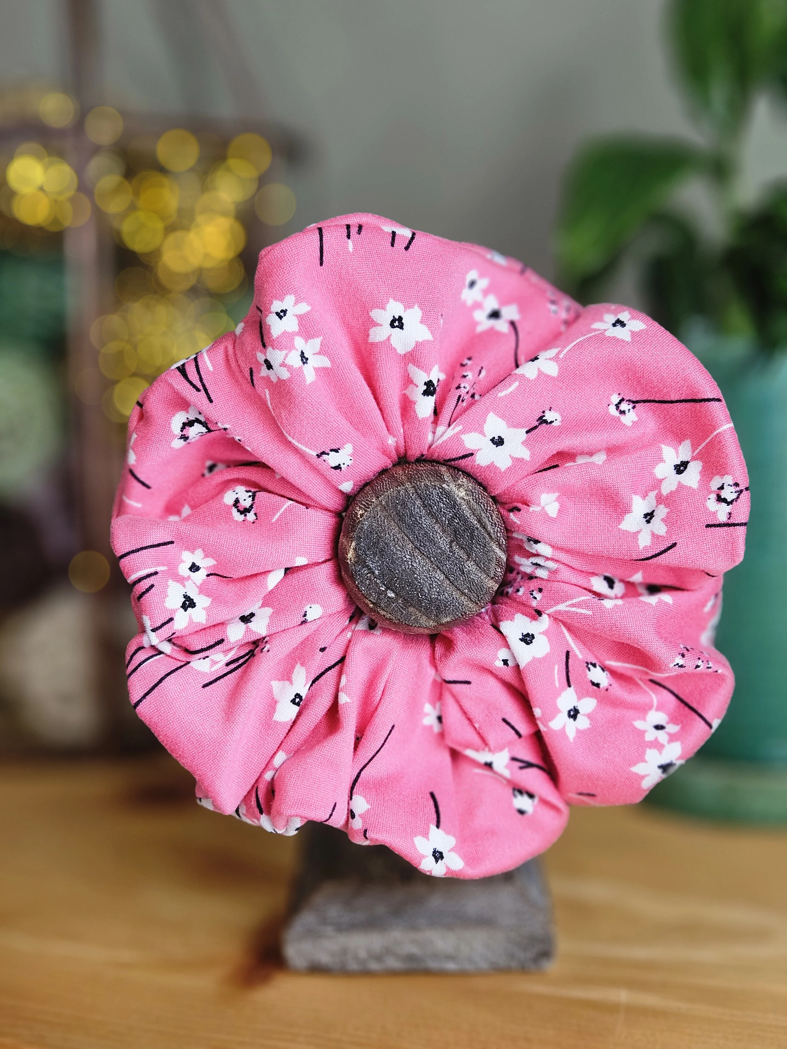 Hawiaain Pink Floral Jumbo Scrunchie
