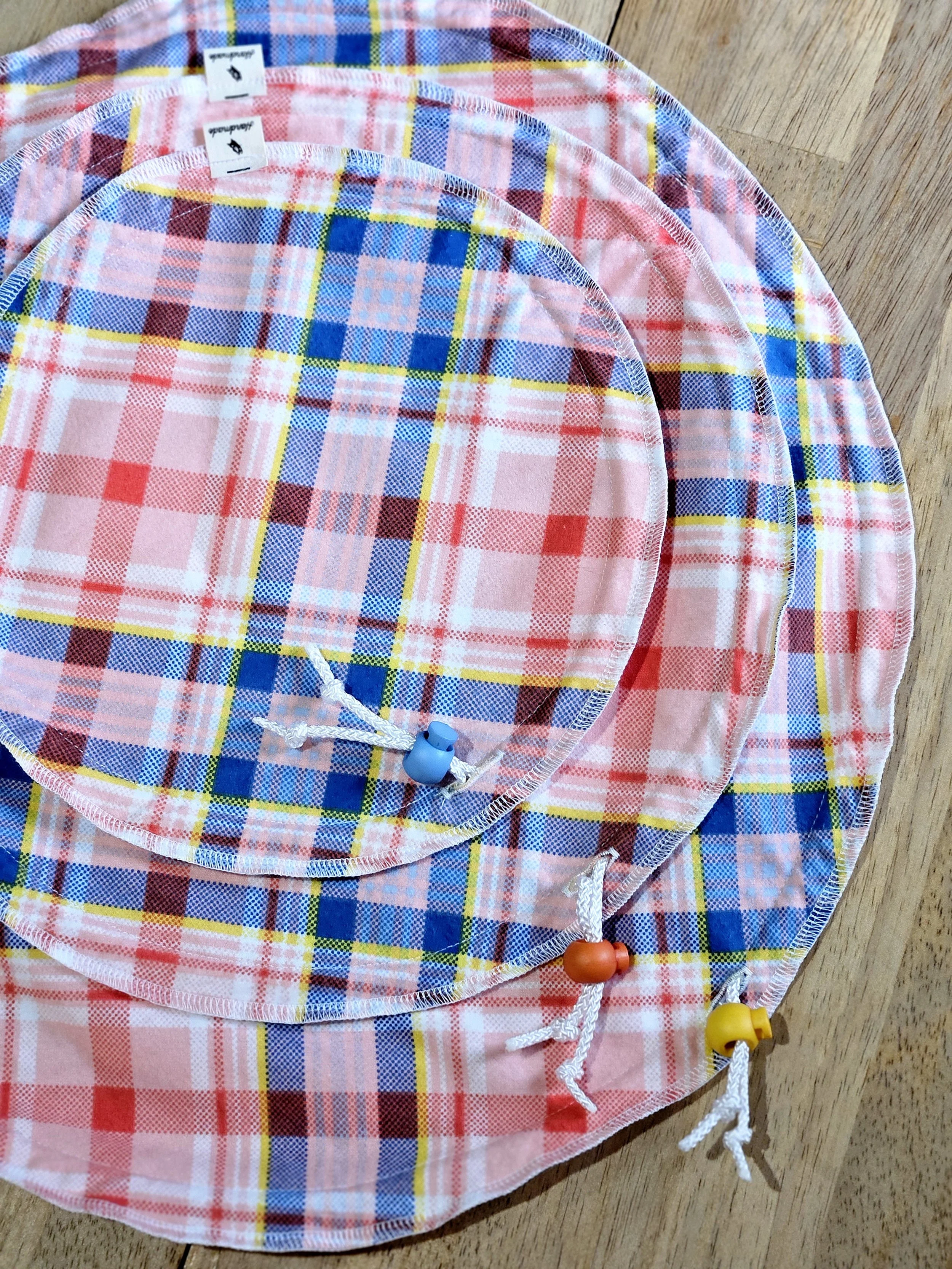 Summer Plaid Food Safe Bowl Cover- 3 PACK