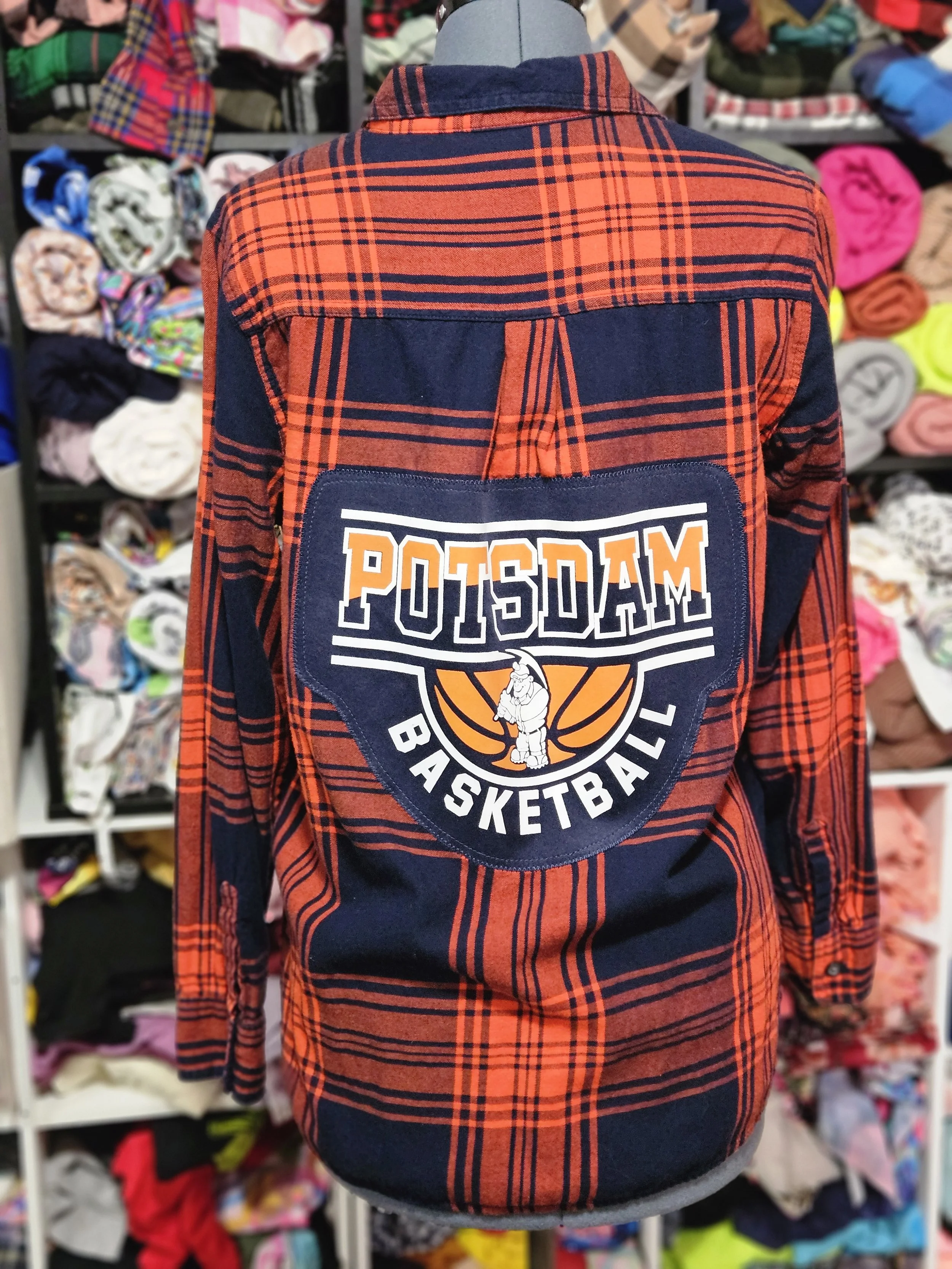 Potsdam Basketball Flannel Upcycle