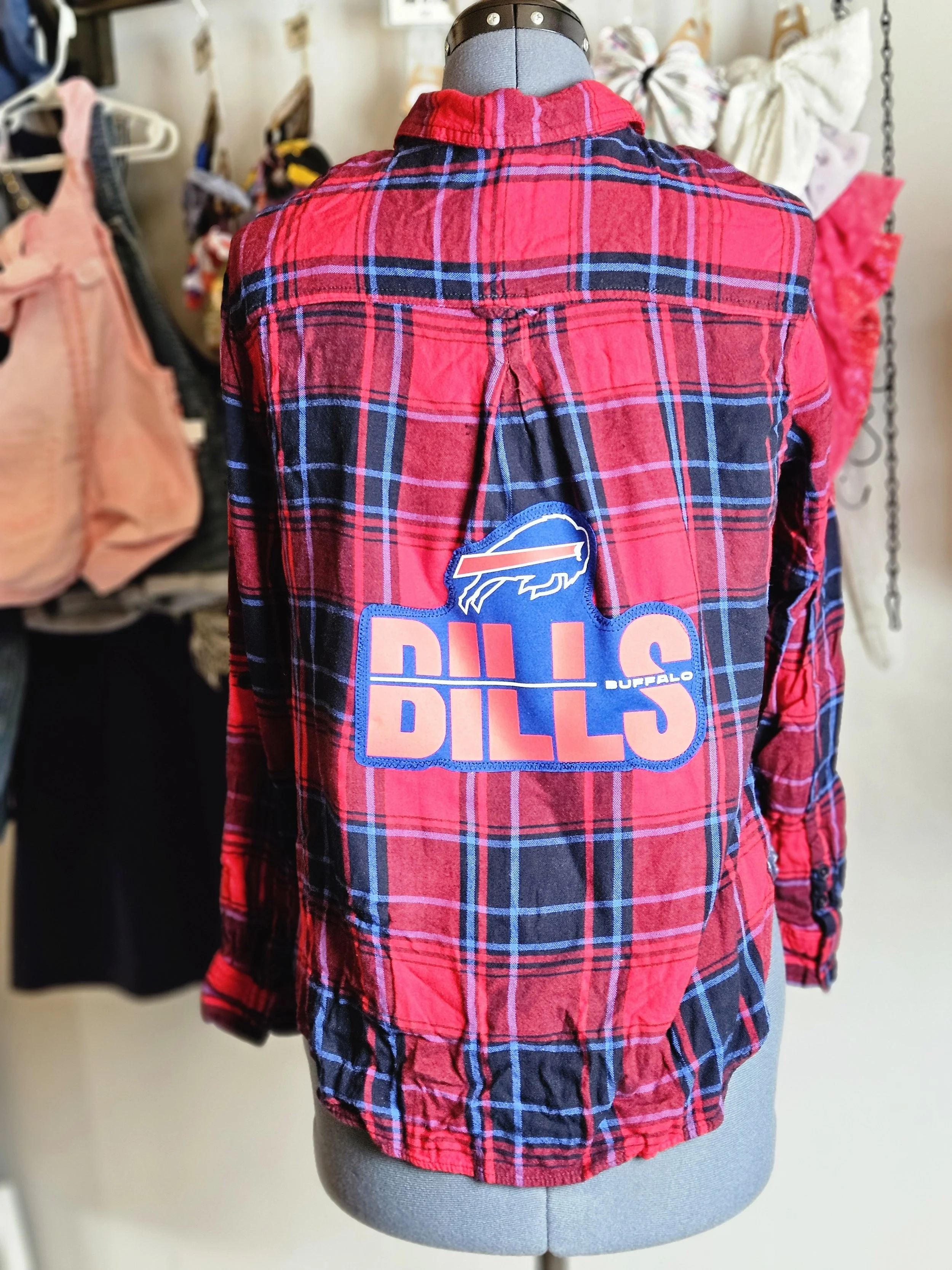 Girls Flowy Bills Upcycled flannel -Sixe XL